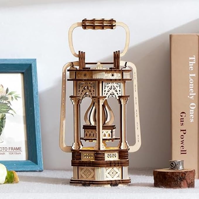 3D WOODEN PUZZLE, ANTIQUE LANTERN LIGHTED 3DPUZZLE, DIY ENGINEERING PROJECT 3D MODEL MECHANICAL PUZZLE FOR ADULTS AND CHILDREN, WOODCRAFT KIT FOR CHRISTMAS DAY - Image 4